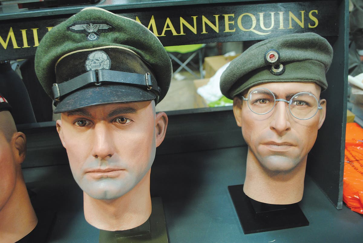 These realistic-looking busts from John LeRoi Mannequins are supplied to museums and collectors, who use them to display some of their acquisitions as a range of headdress.